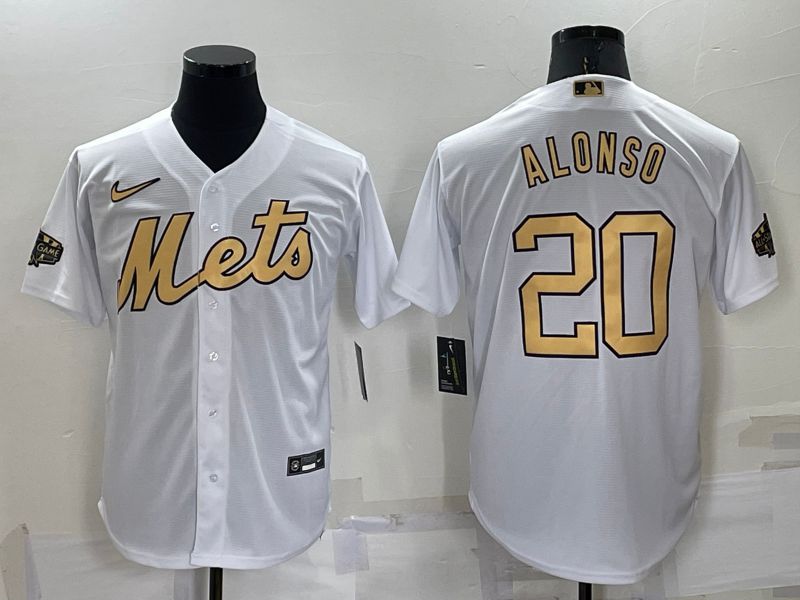 Cheap Men New York Mets 20 Alonso White 2022 All Star Nike MLB Jersey